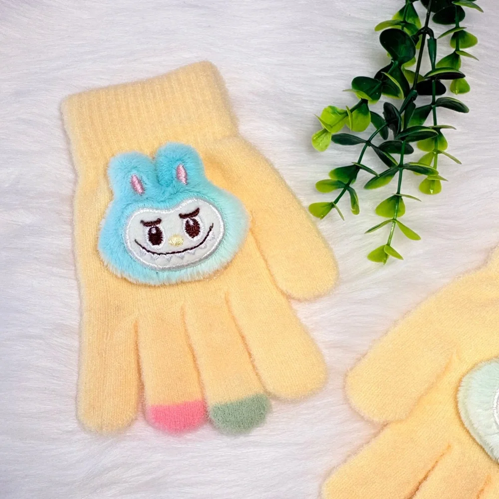 Cute‎ Monster Character Kids Fuzzy Gloves